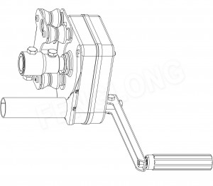 Sidewall Manual Film Reeler Hand Crank Winch Roll Up Unit kanggo Akeh Film griya ijo Ventilation BS107